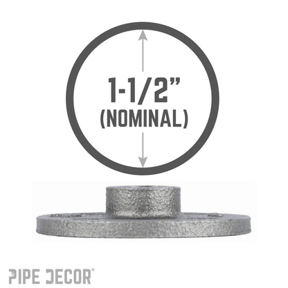 PIPE DECOR 1-1/2 in. black iron floor flange pipe fitting
