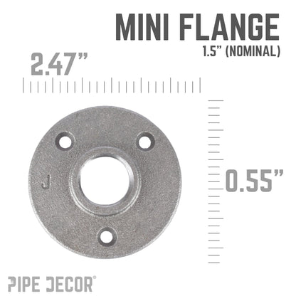 PIPE DECOR 1/2 in. black iron mini flange pipe fitting, view 2