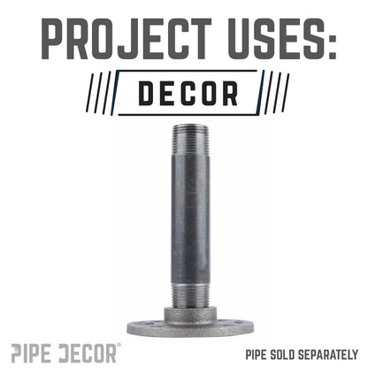 PIPE DECOR 1/2 in. black iron mini flange pipe fitting, view 5