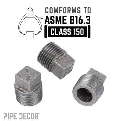 PIPE DECOR 1/2 in. black iron plug pipe fitting, view 4