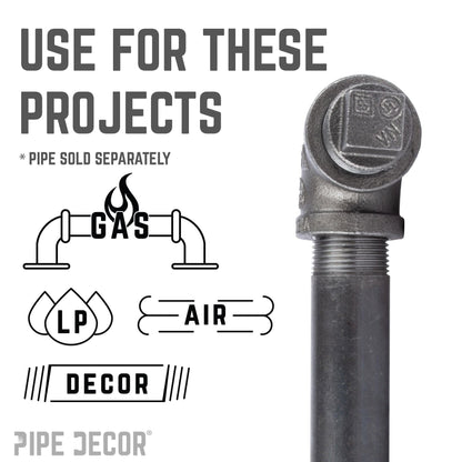 PIPE DECOR 1/2 in. black iron plug pipe fitting, view 5