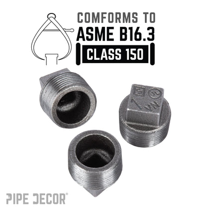 PIPE DECOR 1 in. black iron plug pipe fitting, view 4