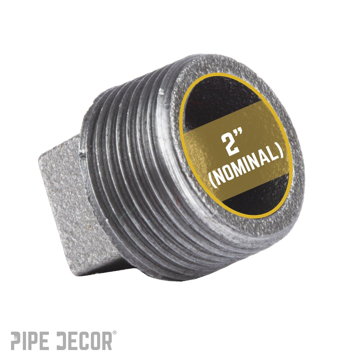 PIPE DECOR 2 in. black iron plug pipe fitting, view 3