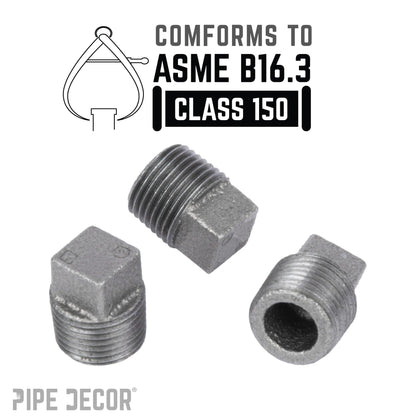 PIPE DECOR 3/8 in. black iron plug pipe fitting, view 4