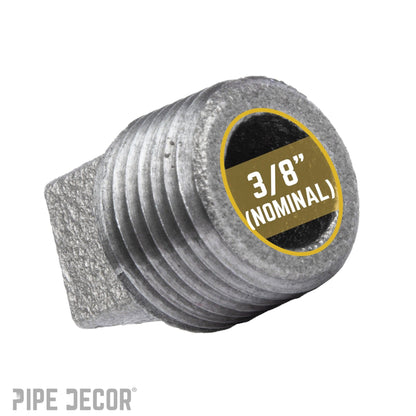 PIPE DECOR 3/8 in. black iron plug pipe fitting, view 3