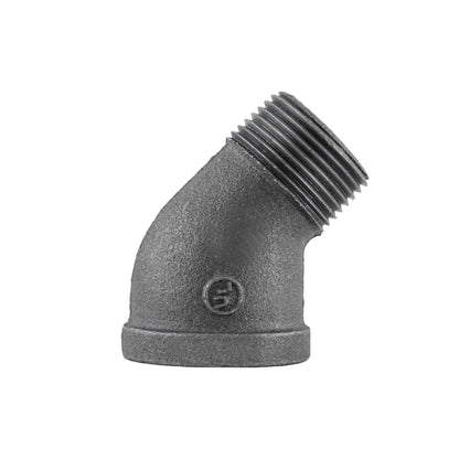 PIPE DECOR 1 in. black iron 45 degree street elbow pipe fitting