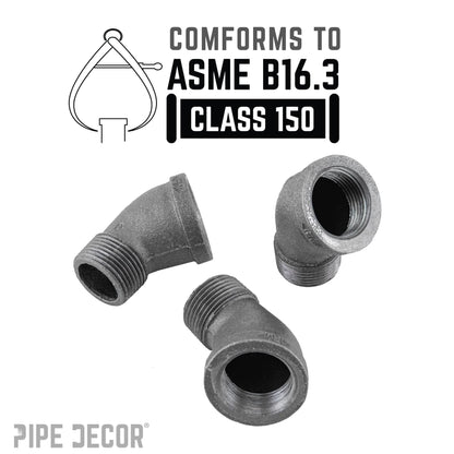 PIPE DECOR 1 in. black iron 45 degree street elbow pipe fitting, view 4