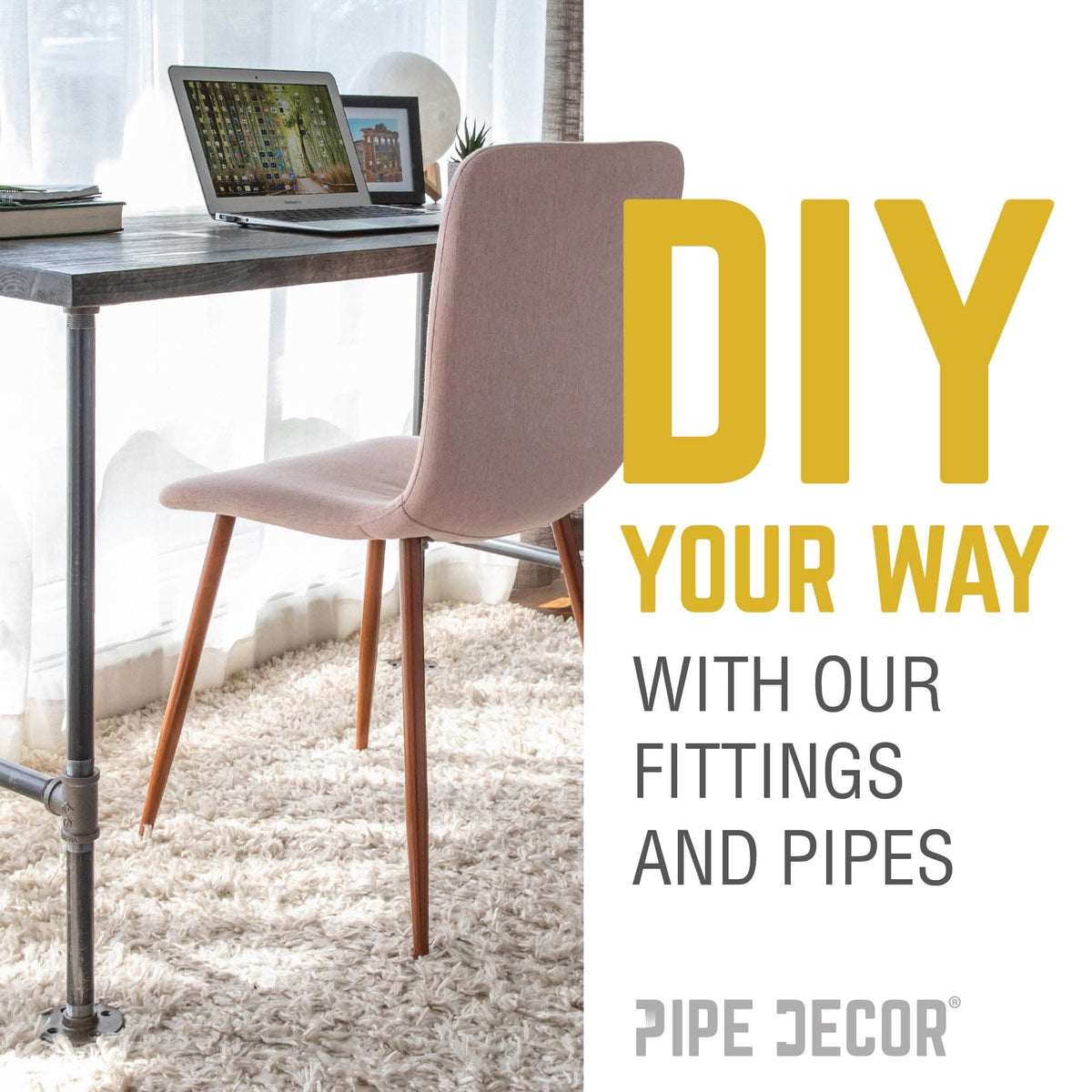 PIPE DECOR 3/4 in. black iron tee pipe fitting, view 6