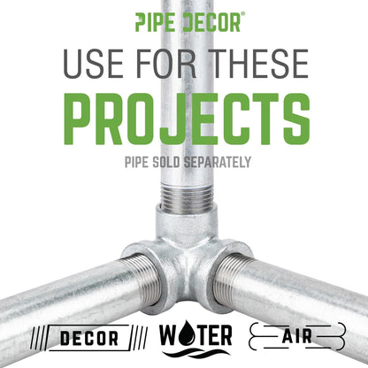 PIPE DECOR 3/4 in. galvanized iron side outlet elbow pipe fitting, view 5