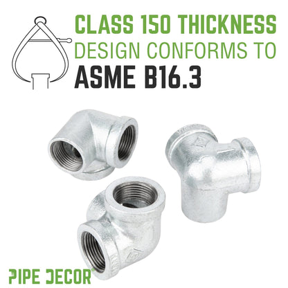 PIPE DECOR 3/4 in. galvanized iron side outlet elbow pipe fitting, view 4