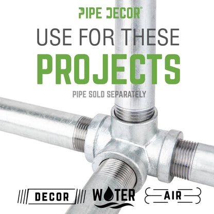 PIPE DECOR 1-1/4 in. galvanized iron side outlet tee pipe fitting
