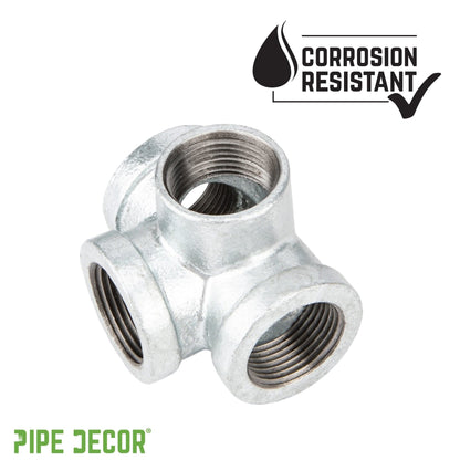 PIPE DECOR 1-1/4 in. galvanized iron side outlet tee pipe fitting