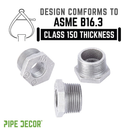 PIPE DECOR 1-1/2 in. x 3/4 in. galvanized iron bushing pipe fitting
