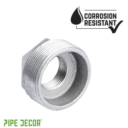 PIPE DECOR 1-1/4 in. x 1/2 in. galvanized iron bushing pipe fitting