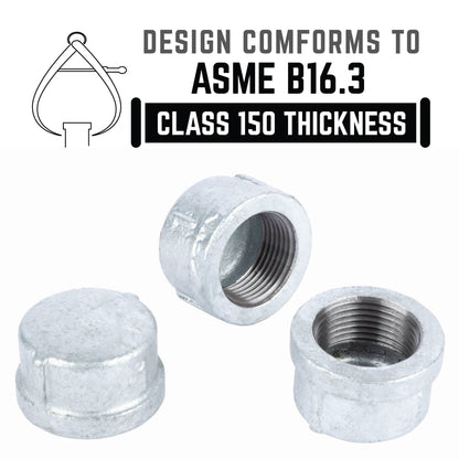 PIPE DECOR 1 in. galvanized iron cap pipe fitting, view 4