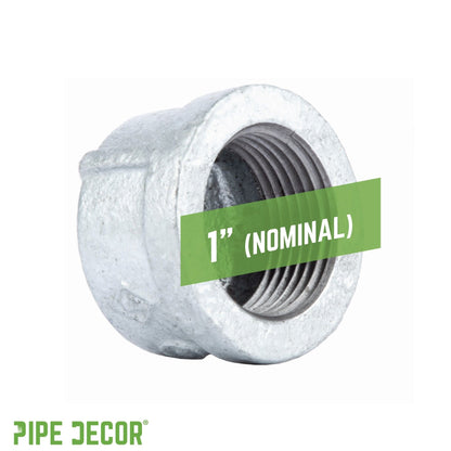 PIPE DECOR 1 in. galvanized iron cap pipe fitting, view 3