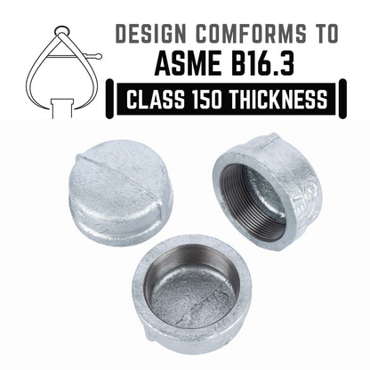 PIPE DECOR 2 in. galvanized iron cap pipe fitting, view 4