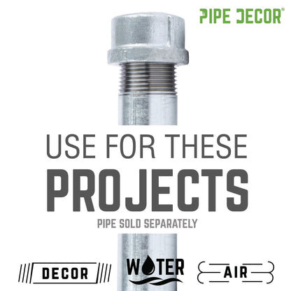 PIPE DECOR 2 in. galvanized iron cap pipe fitting, view 5