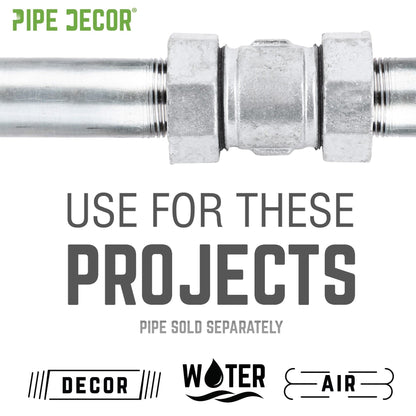 PIPE DECOR 1-1/4 in. galvanized iron compression coupling pipe fitting