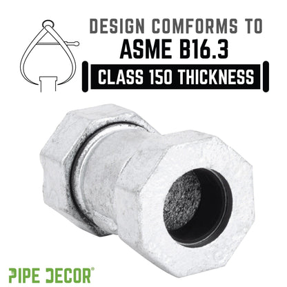 PIPE DECOR 2 in. galvanized iron compression coupling pipe fitting, view 4