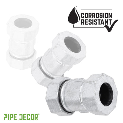 PIPE DECOR 2 in. galvanized iron compression coupling pipe fitting, view 6
