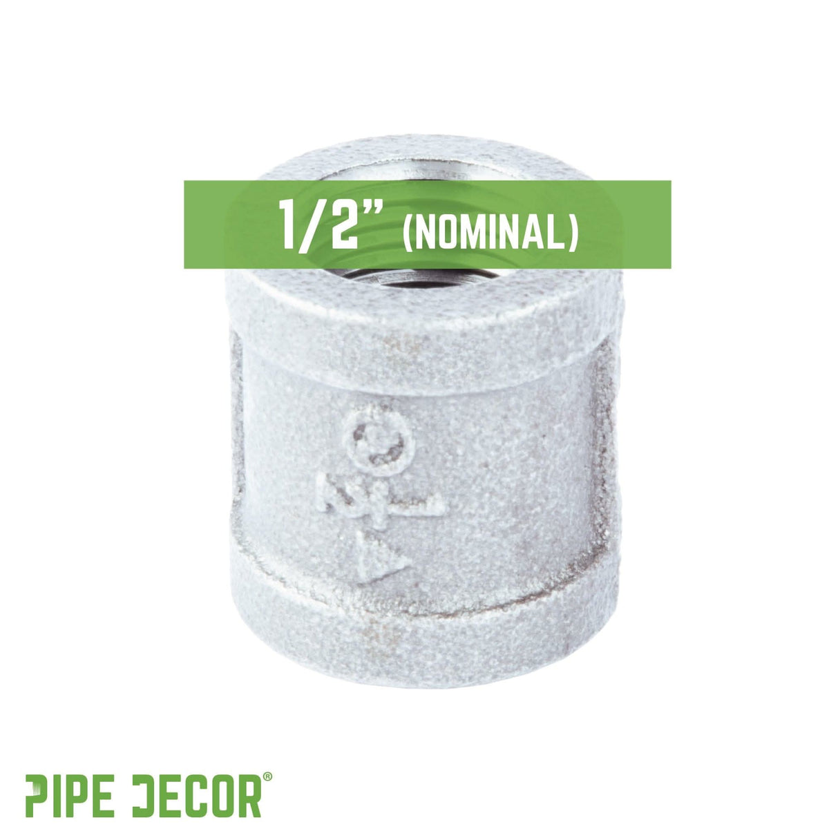 PIPE DECOR 1/2 in. galvanized iron coupling pipe fitting, view 3