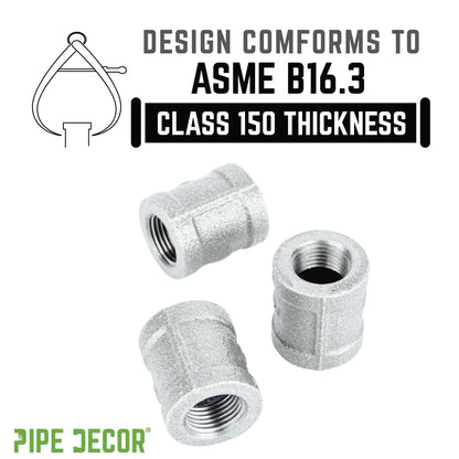 PIPE DECOR 1/4 in. galvanized iron coupling pipe fitting, view 4