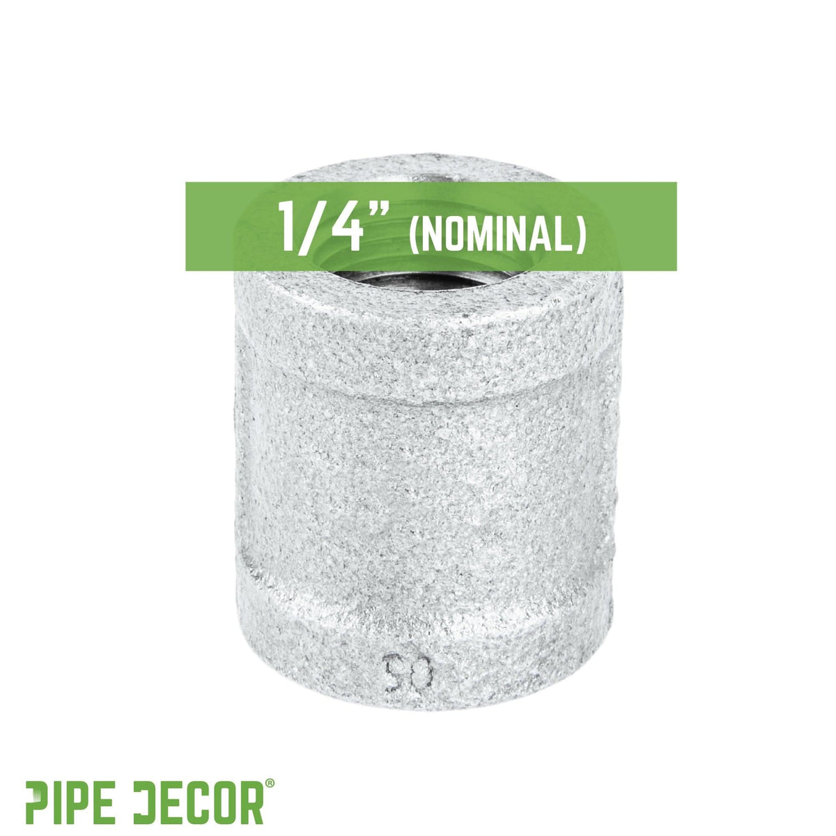 PIPE DECOR 1/4 in. galvanized iron coupling pipe fitting, view 3