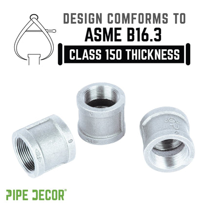 PIPE DECOR 3/4 in. galvanized iron coupling pipe fitting, view 4