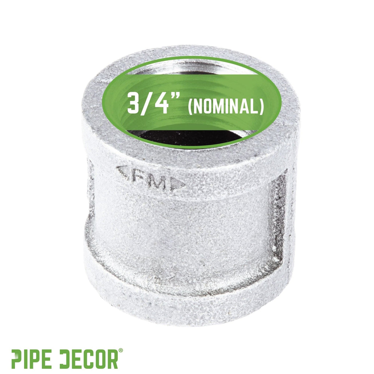 PIPE DECOR 3/4 in. galvanized iron coupling pipe fitting, view 3