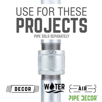 PIPE DECOR 3/4 in. galvanized iron coupling pipe fitting, view 5