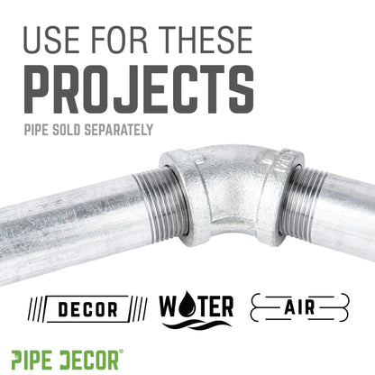 PIPE DECOR 1 in. galvanized iron 45 degree elbow pipe fitting, view 5