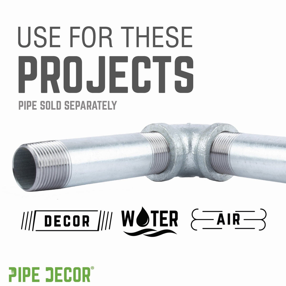 PIPE DECOR 3/4 in. galvanized iron 90 degree elbow pipe fitting, view 5