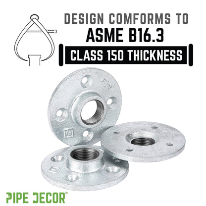PIPE DECOR 1 in. galvanized iron floor flange pipe fitting, view 4