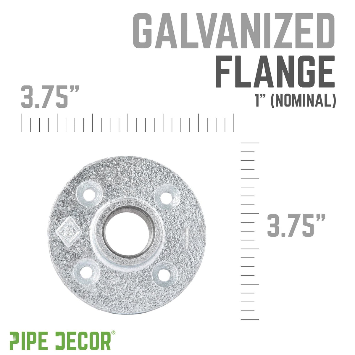 PIPE DECOR 1 in. galvanized iron floor flange pipe fitting, view 2