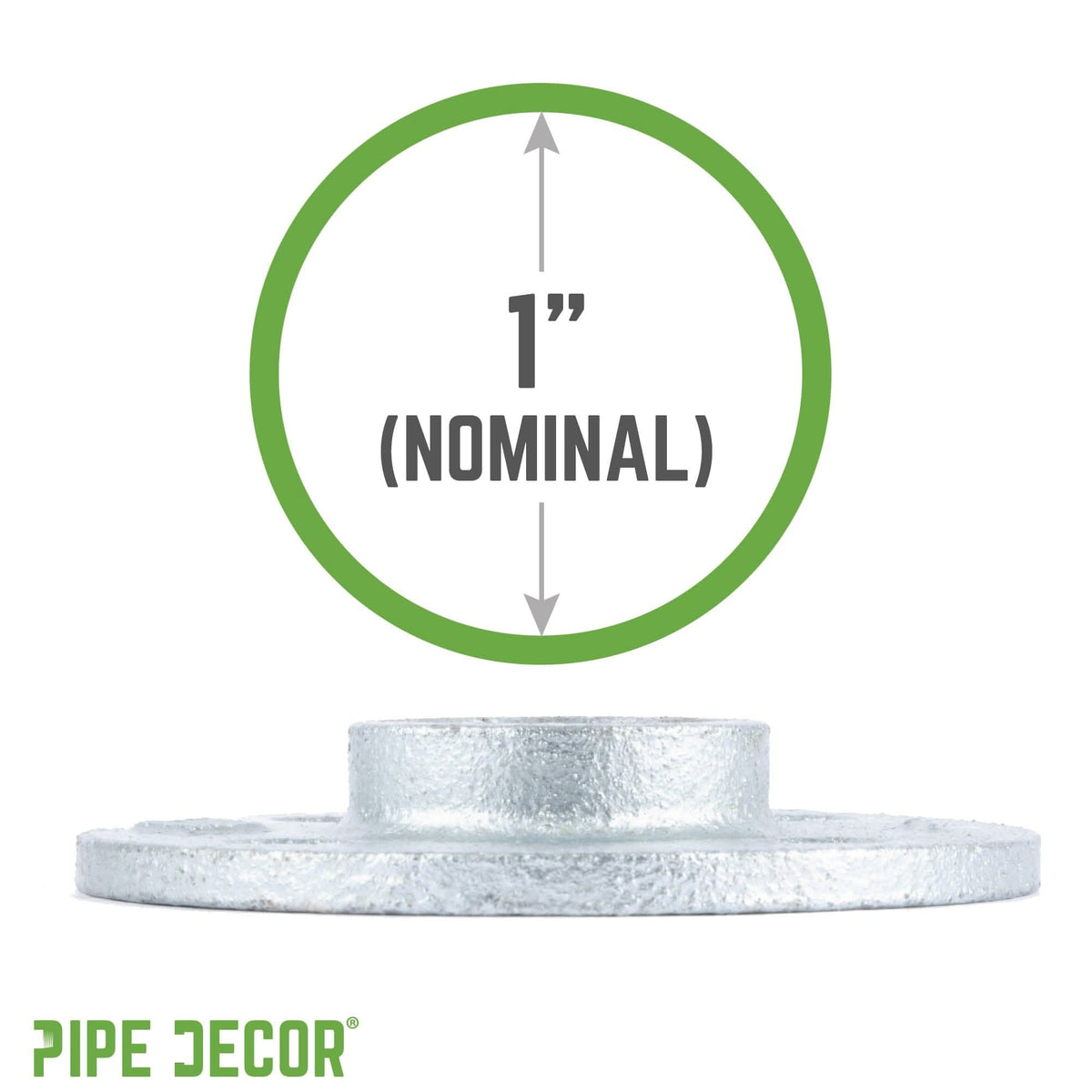 PIPE DECOR 1 in. galvanized iron floor flange pipe fitting, view 3