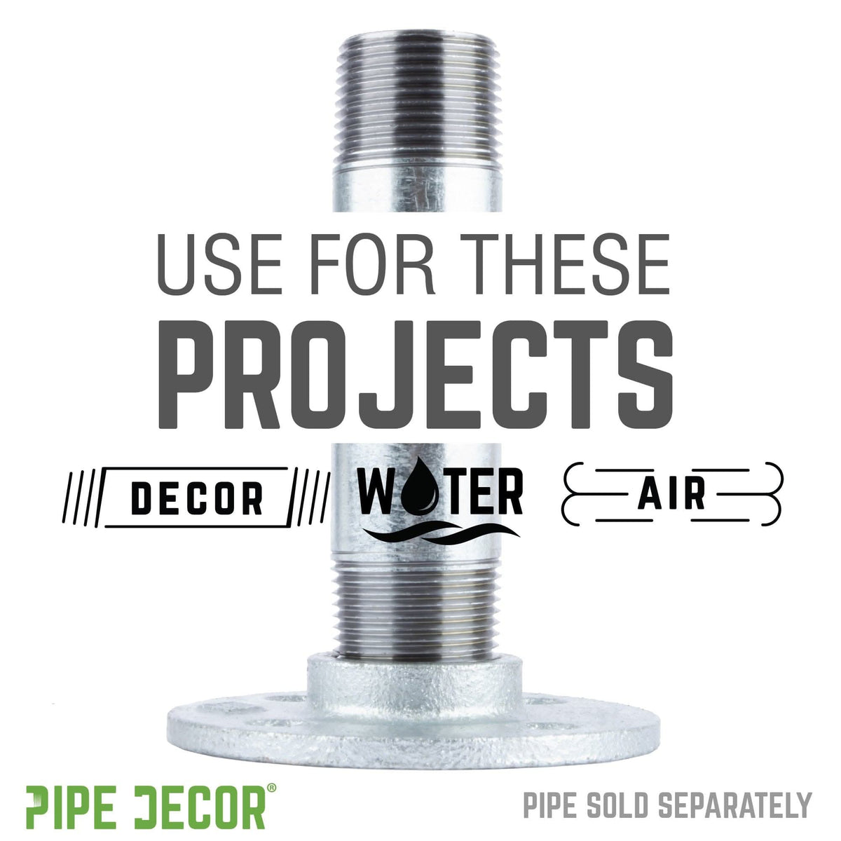 PIPE DECOR 1 in. galvanized iron floor flange pipe fitting, view 5