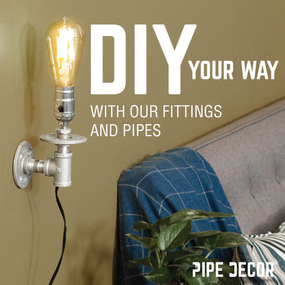 PIPE DECOR 1-1/4 in. x 1-1/4 in. x 1 in. galvanized iron reducing tee pipe fitting