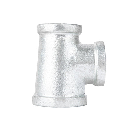 PIPE DECOR 1 in. x 3/4 in. x 3/4 in. galvanized iron reducing tee pipe fitting
