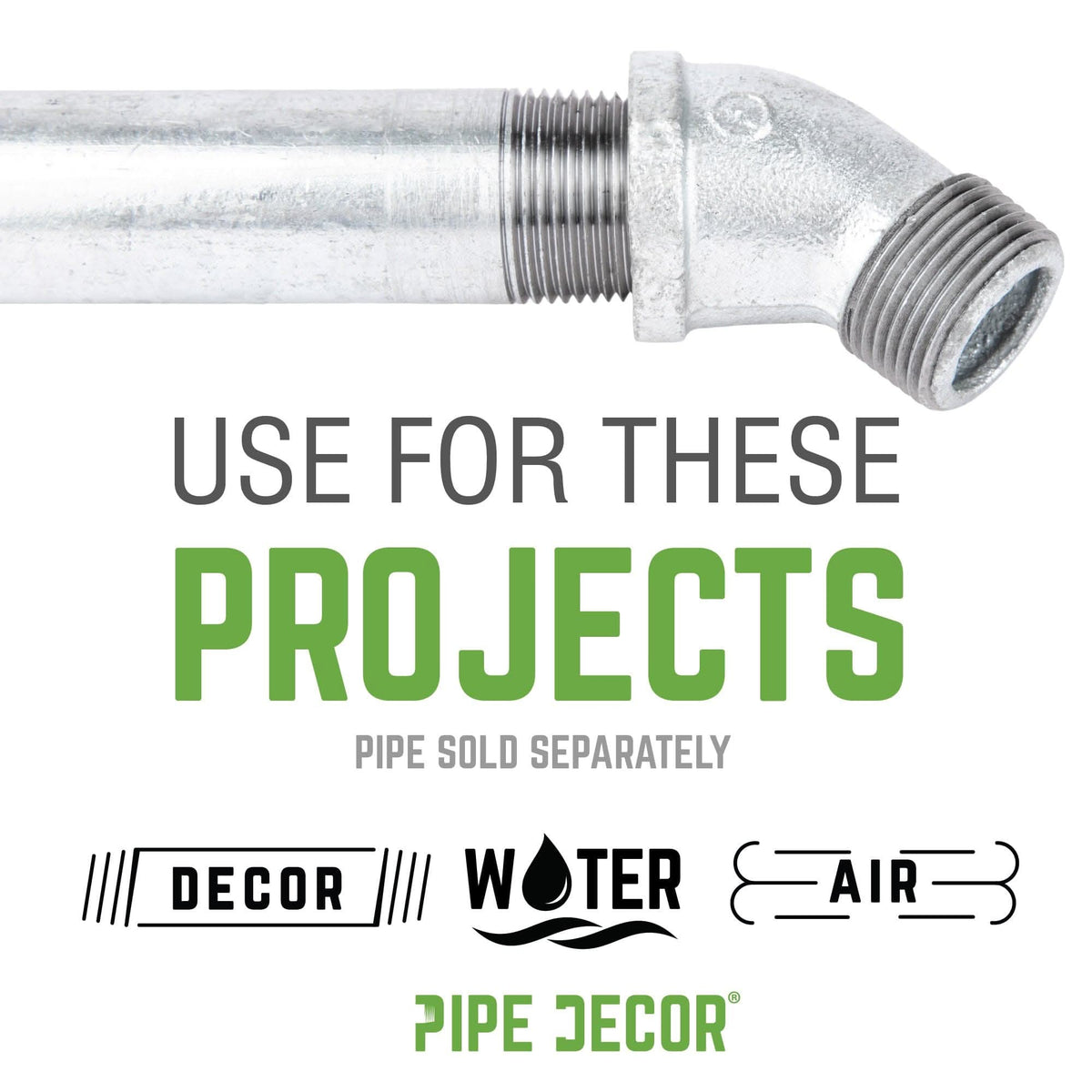 PIPE DECOR 1/4 in. galvanized iron 45 degree street elbow pipe fitting, view 5