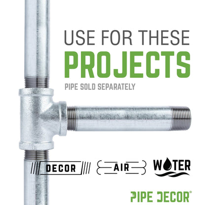 PIPE DECOR 1-1/2 in. galvanized iron tee pipe fitting