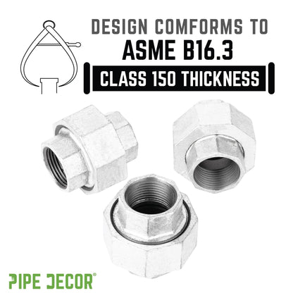 PIPE DECOR 3/4 in. galvanized iron union pipe fitting, view 4