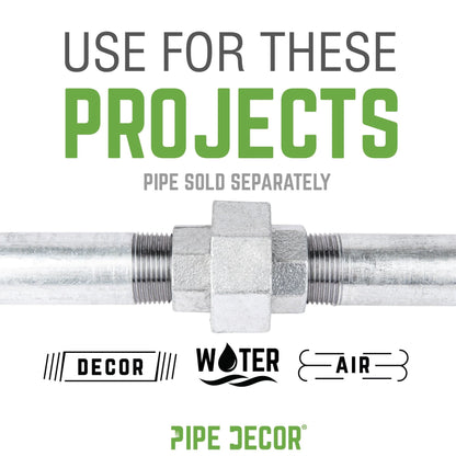 PIPE DECOR 3/4 in. galvanized iron union pipe fitting, view 5