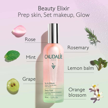 Caudalie Beauty Elixir: Refreshing Face Mist & Pore Minimizing Facial Toner with Grape Water, Chamomile & Mint for Radiant Skin by Beauty Care Bag