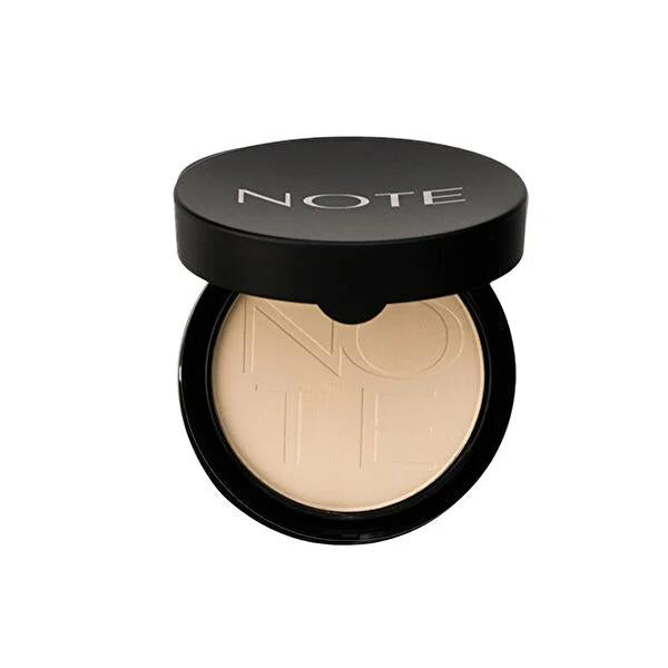 Note Luminous Silk Compact Powder 01 Beige: Matte Finish, Long Lasting, Argan Oil Infused - Smooth Skin & Reduce Shine by Beauty Care Bag