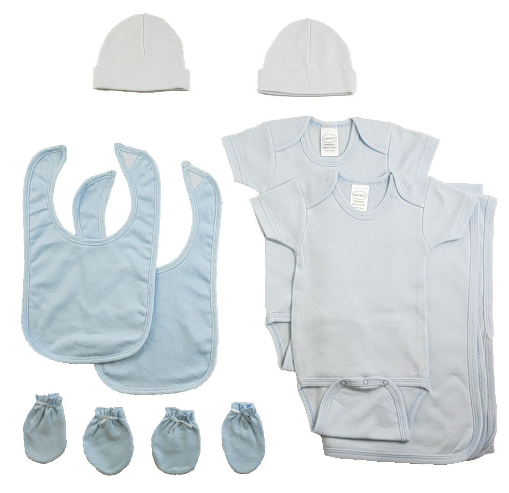 Boys 9 Piece Blue Layette Set by Emerald Clover