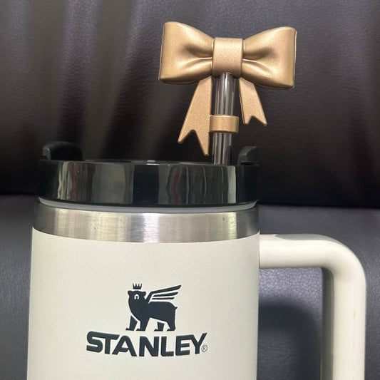Bronze bow 10mm straw topper by THE SALTY CHIC, view 2