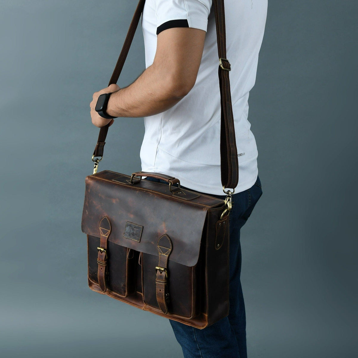 Wall Street Briefcase by Classy Leather Bags