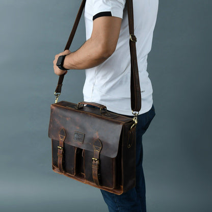 Wall Street Briefcase by Classy Leather Bags