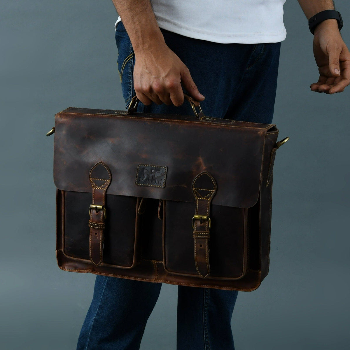 Wall Street Briefcase by Classy Leather Bags